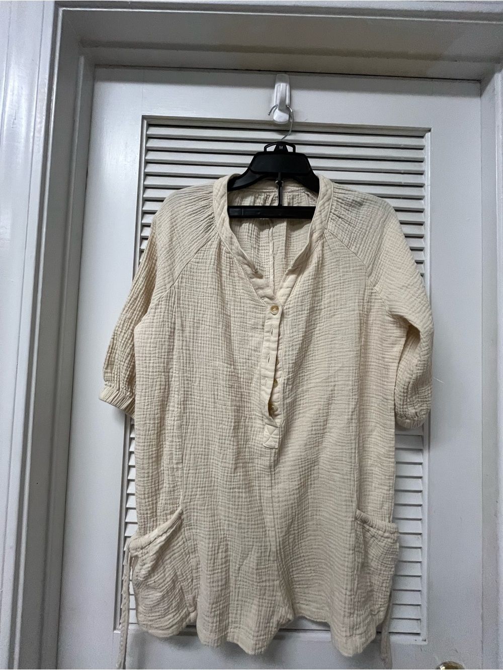 Unbranded large Cream Textured Button-Neck  romper